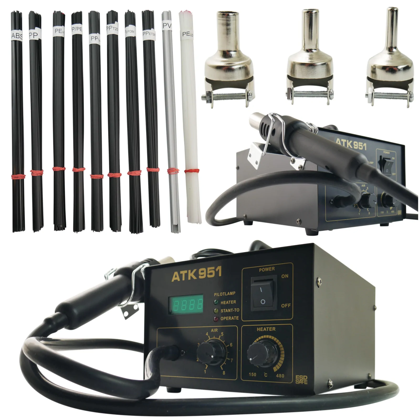 Spawarka do plastiku AT951 ze spoiwami 10x100g 09